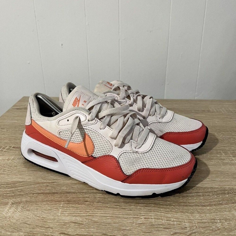 Nike Womens Air Max SC CW4554-600 White Red Running Shoes Sneakers Size 10